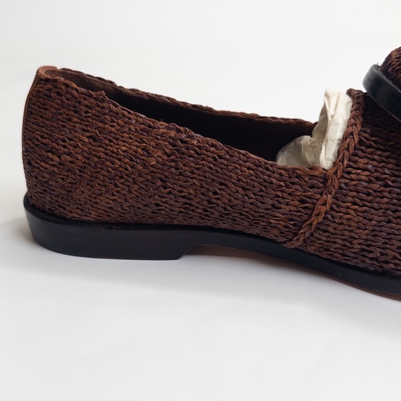Cole Haan Resort Loafers Men's 10M Brown Woven Leather Artisan Slip On Shoes